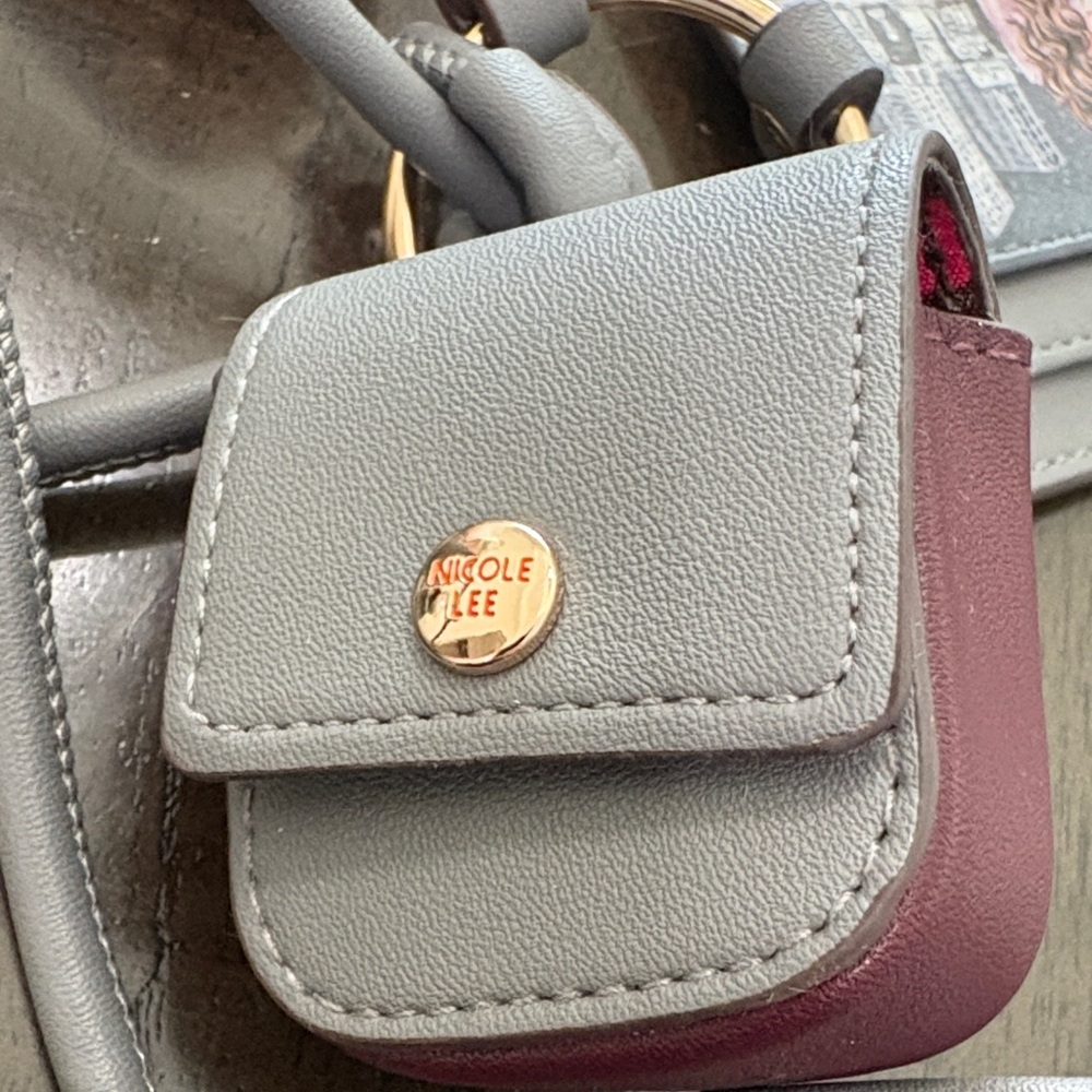 Nicole Lee Gray and Burgundy Crossbody Set - Picture 2 of 11